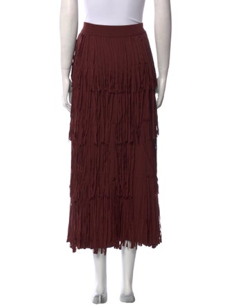 Simon Miller Fringe Trim Accent Midi Length Skirt
