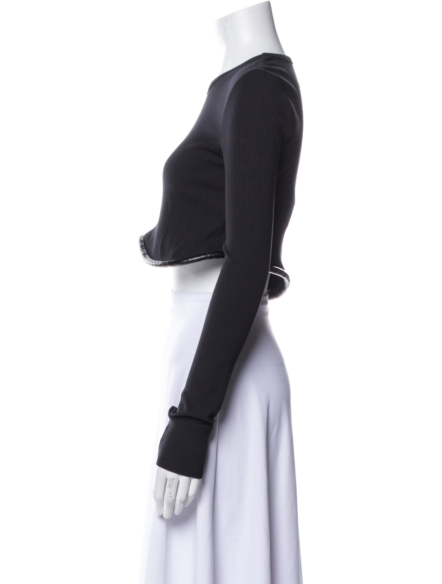 Simon Miller Crew Neck Long Sleeve Crop Top