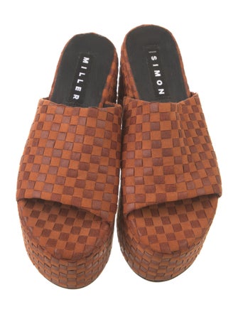 Simon Miller Suede Embroidered Accent Slides