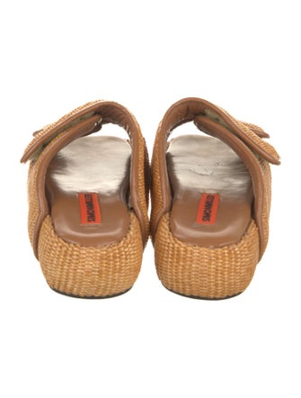 Simon Miller Wicker Leather Trim Embellishment Espadrilles