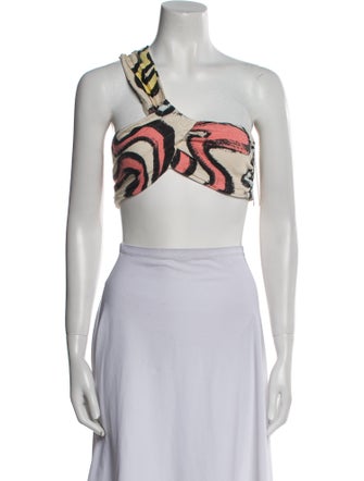 Simon Miller Linen Printed Crop Top