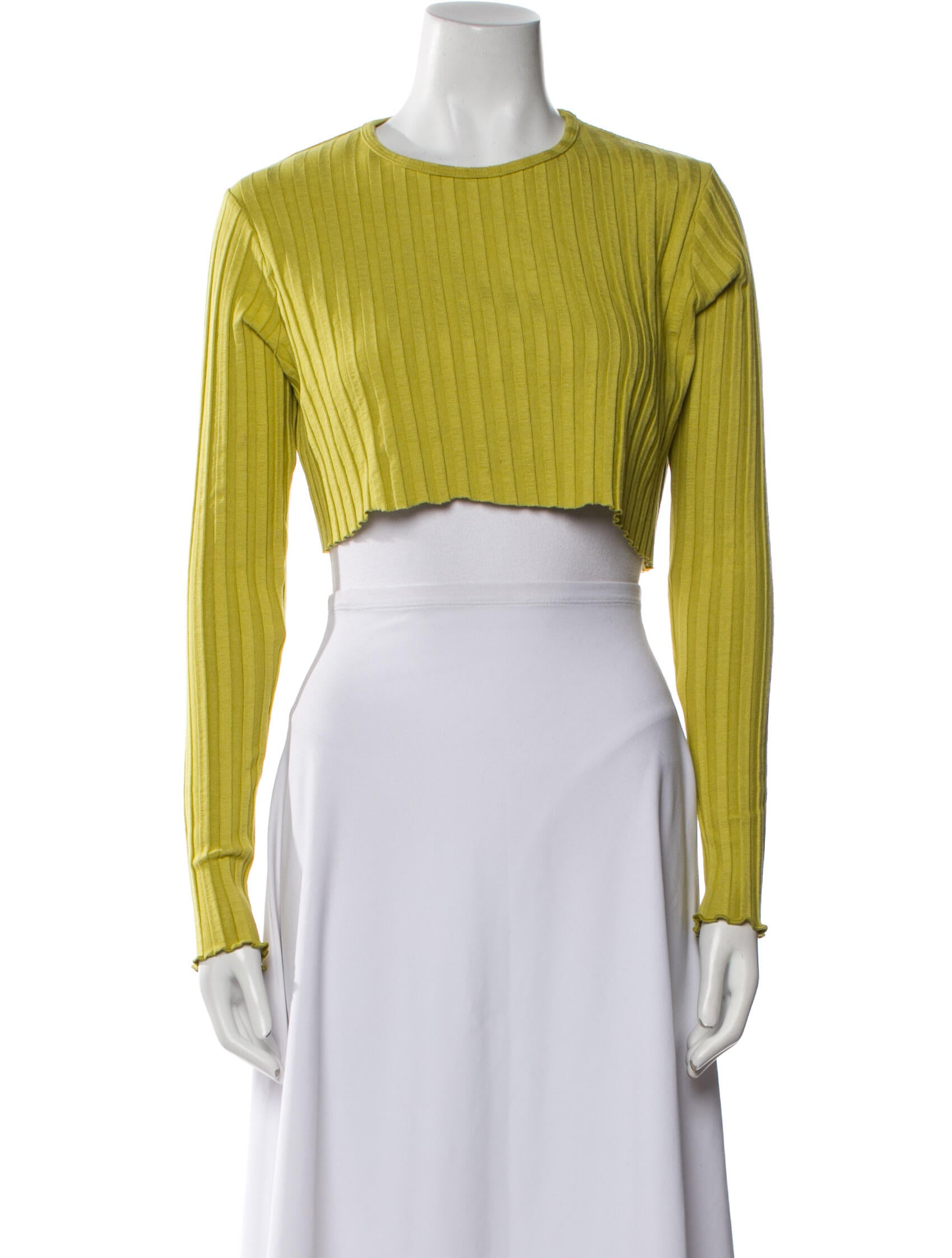 Simon Miller Crew Neck Long Sleeve Crop Top