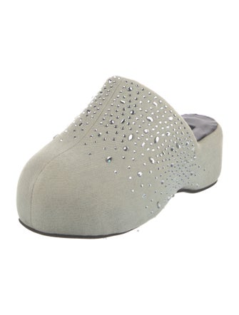 Simon Miller Denim Crystal Embellishments Mules