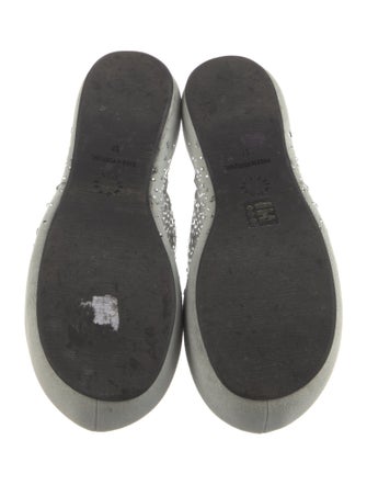 Simon Miller Denim Crystal Embellishments Mules