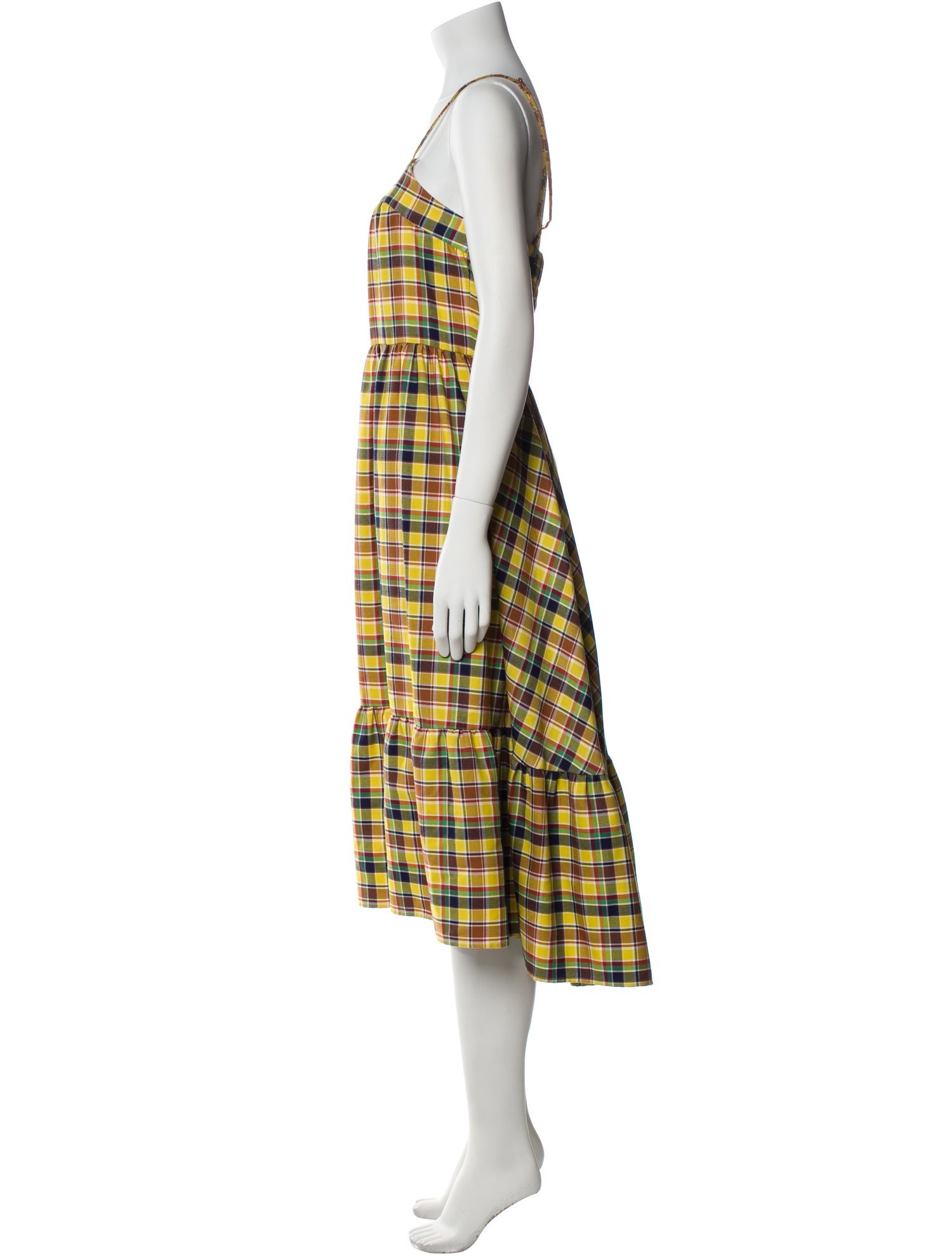 Simon Miller Plaid Print Midi Length Dress