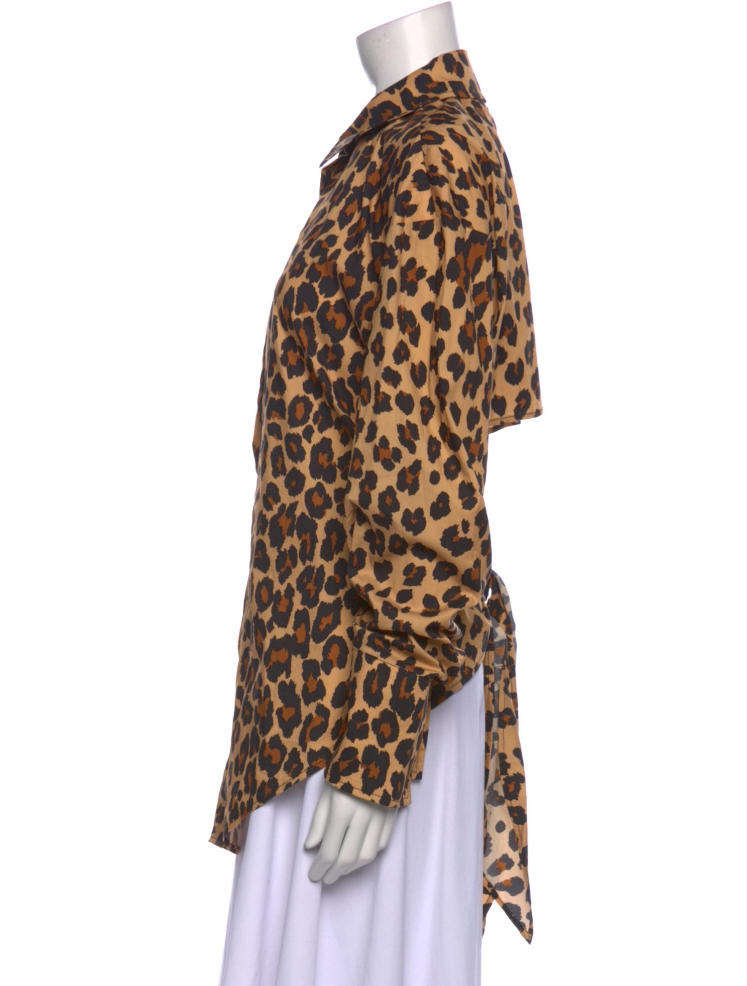 Simon Miller Animal Print Long Sleeve Button-Up Top