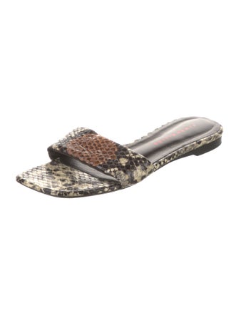 Simon Miller Leather Animal Print Slides