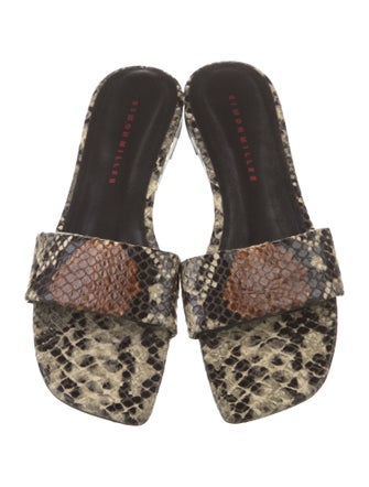Simon Miller Leather Animal Print Slides