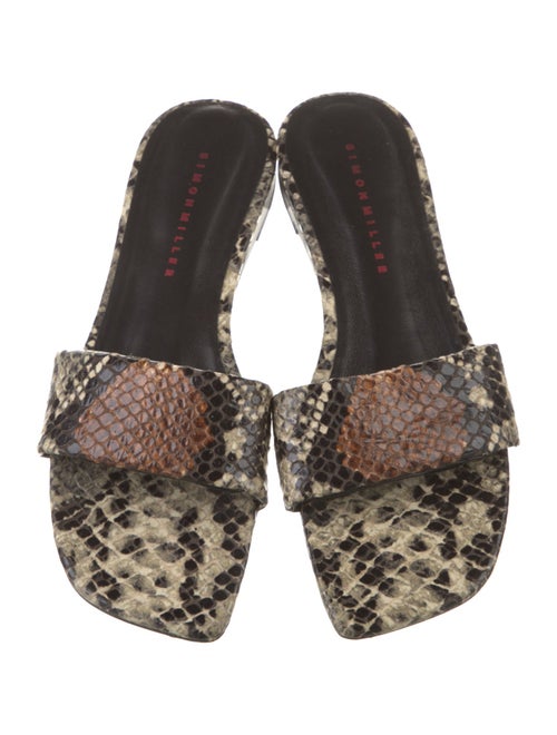 Simon Miller Leather Animal Print Slides
