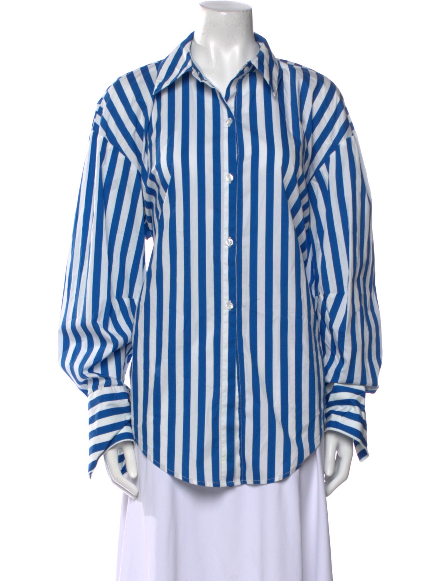 Simon Miller Striped Long Sleeve Button-Up Top