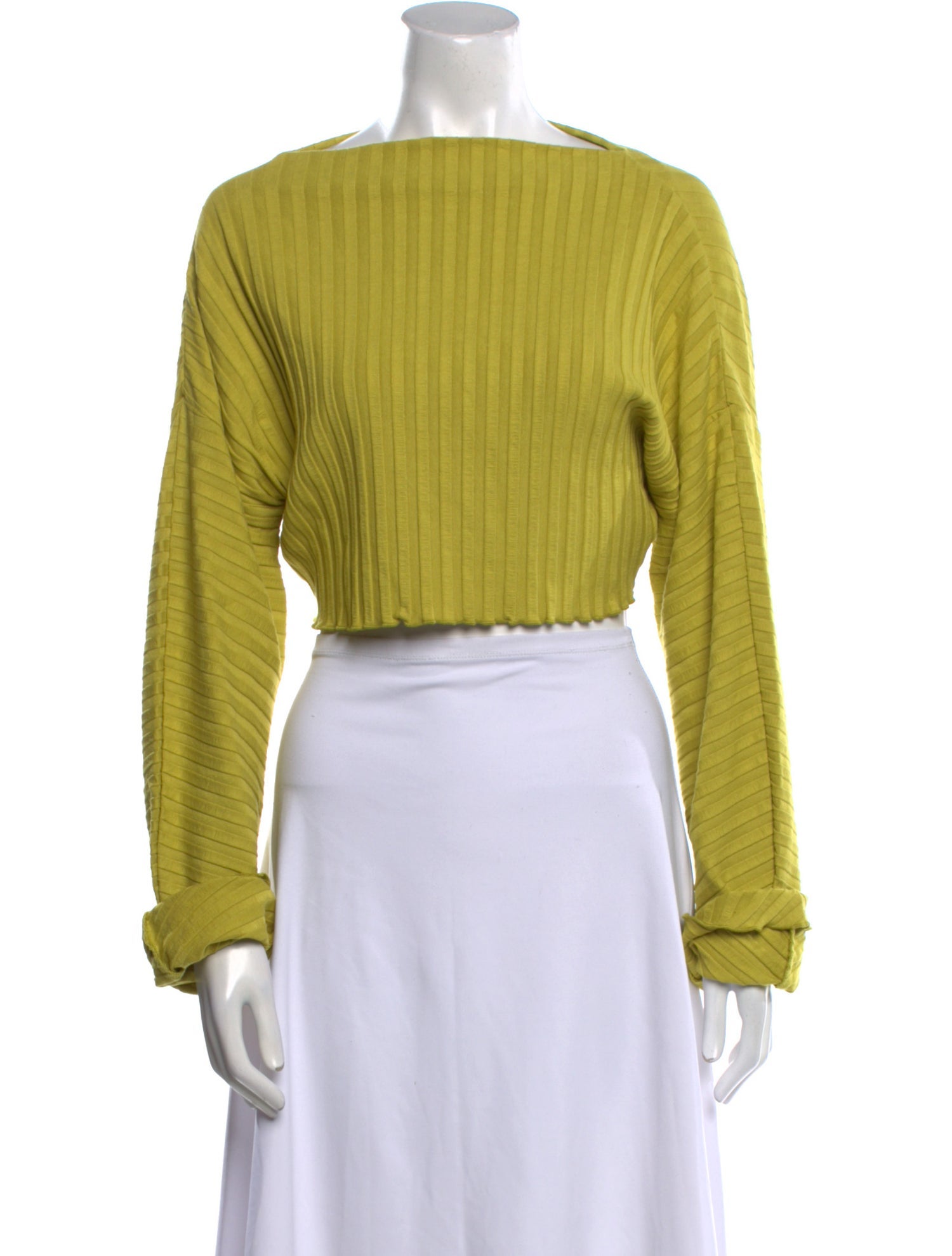 Simon Miller Bateau Neckline Long Sleeve Crop Top