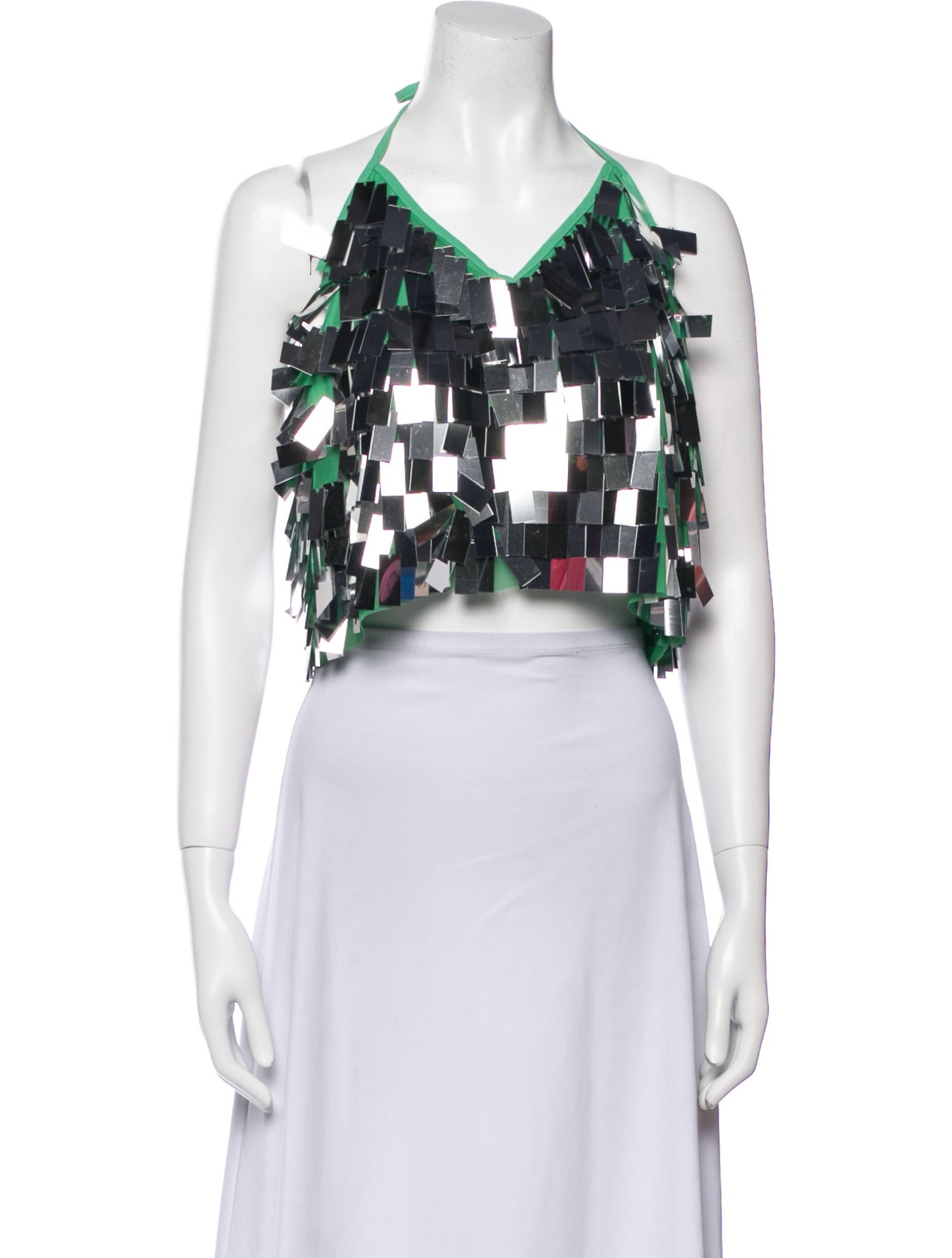 Simon Miller Printed V-Neck Crop Top