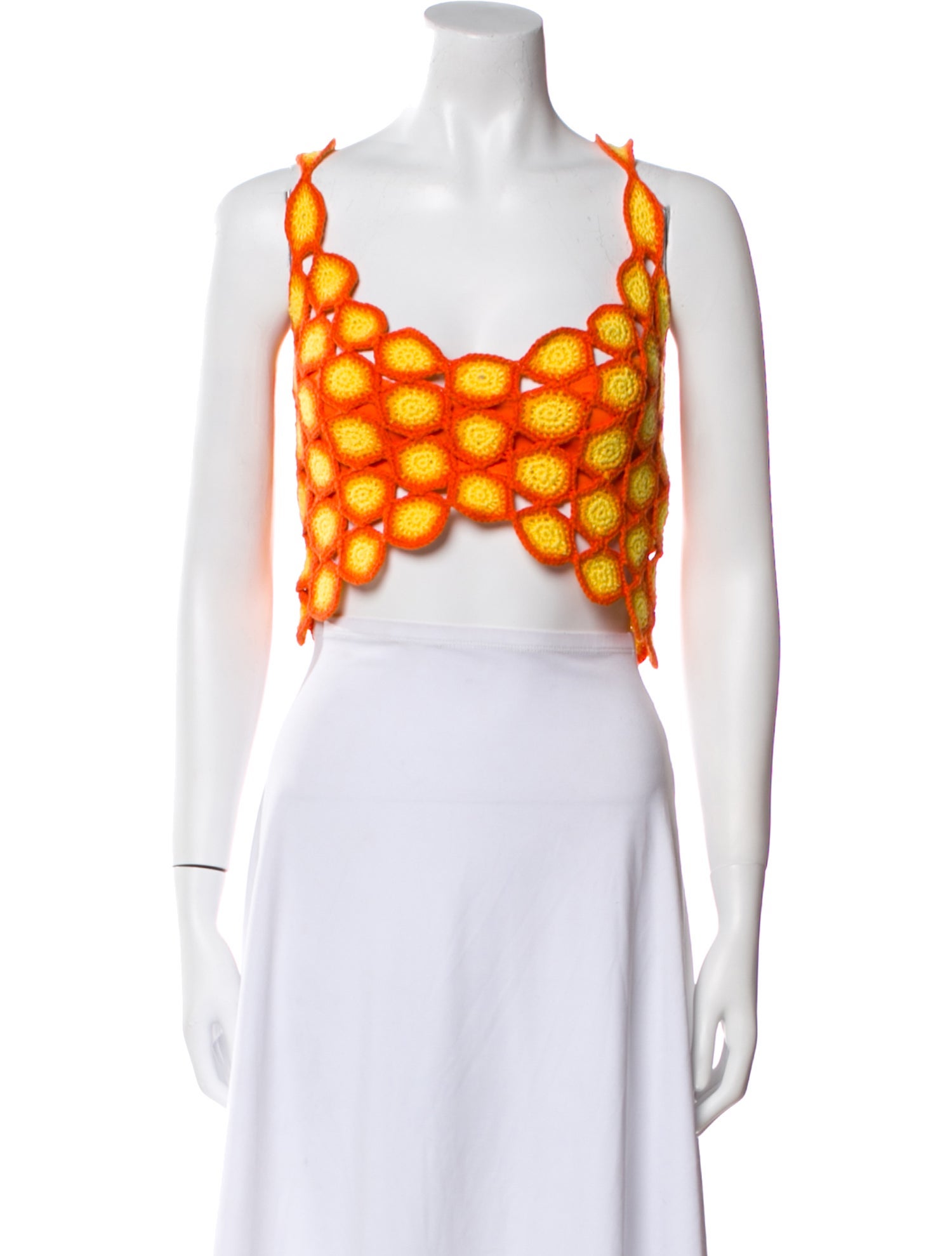 Simon Miller Polka Dot Print Square Neckline Crop Top