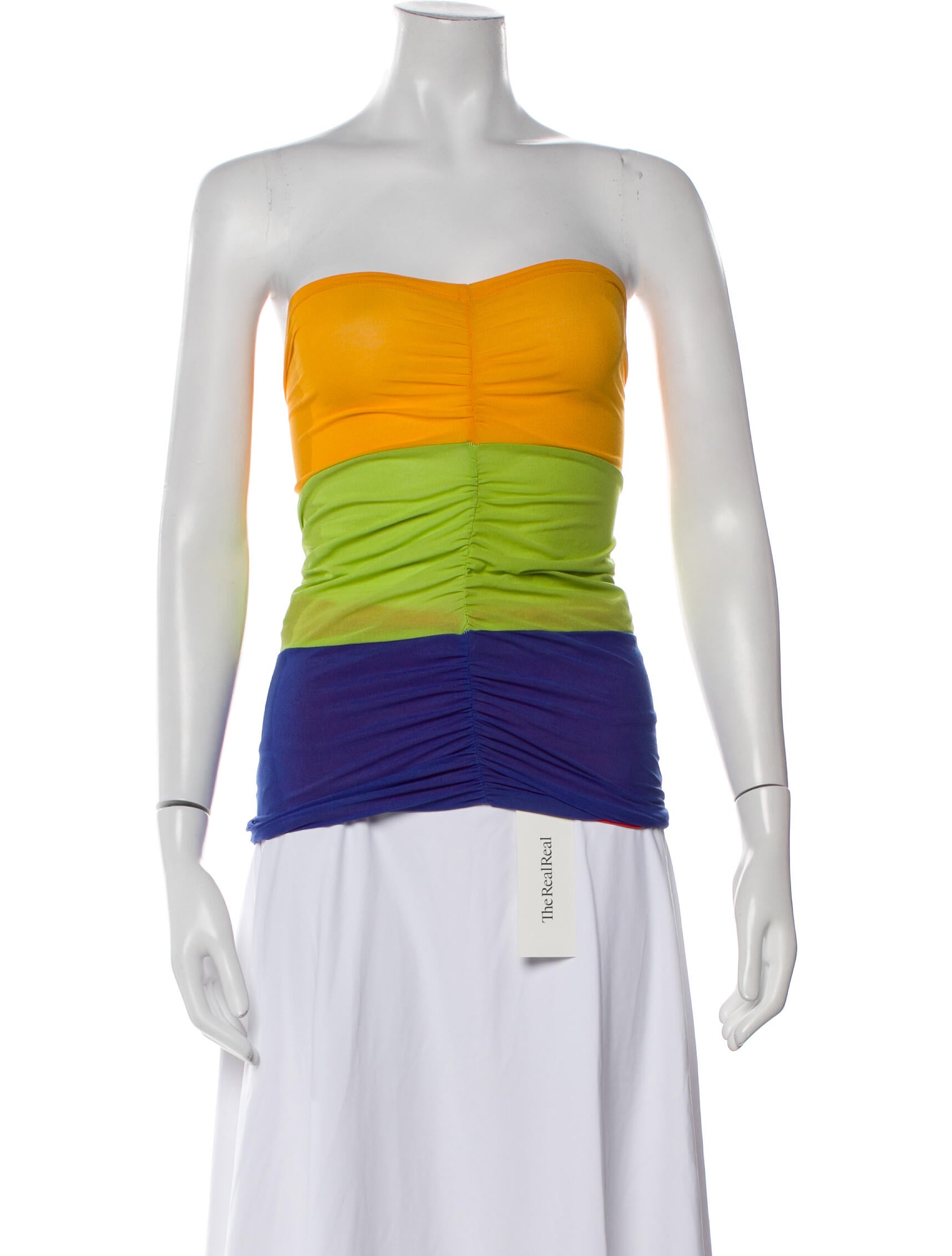 Simon Miller Colorblock Pattern Strapless Top