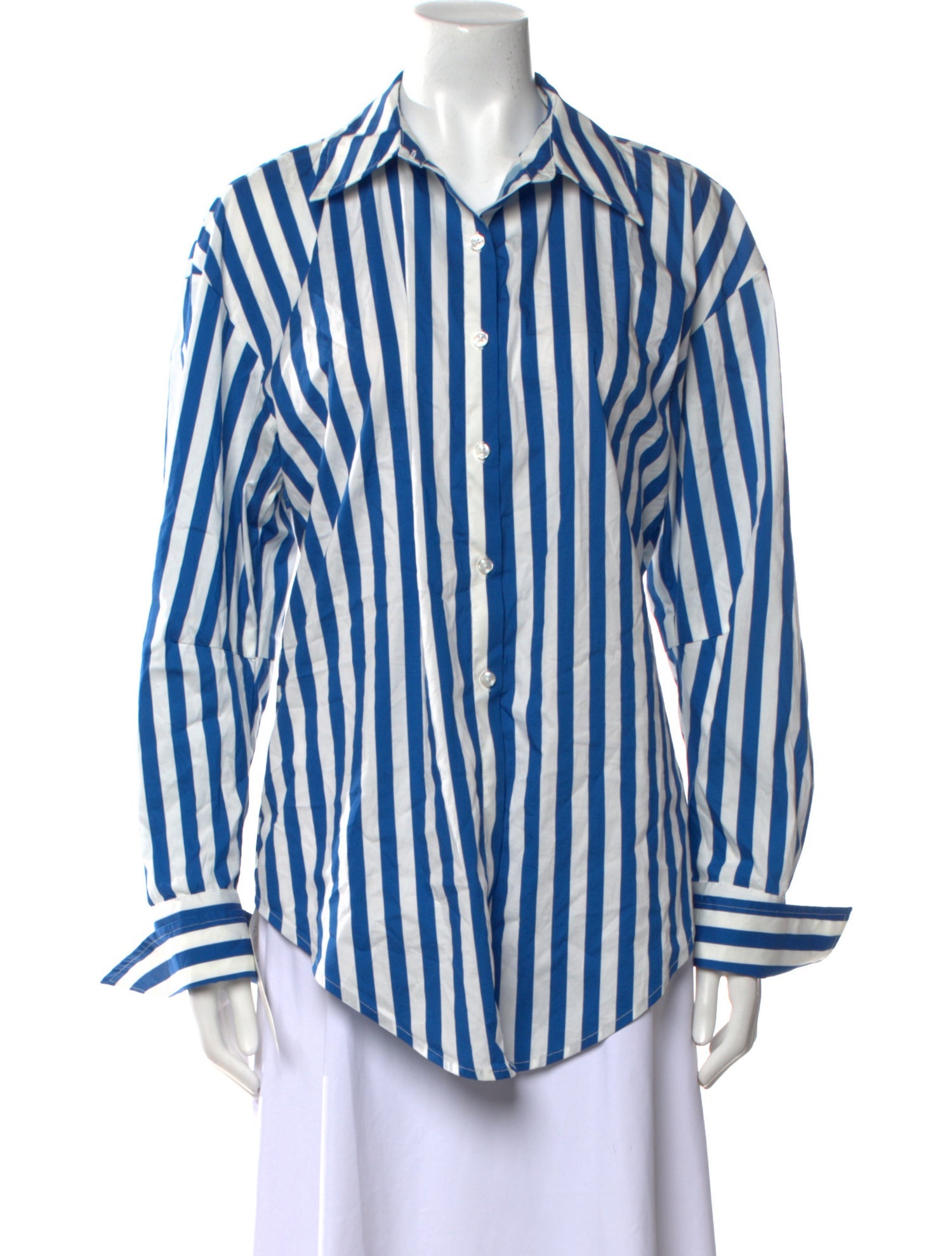 Simon Miller Striped Long Sleeve Button-Up Top