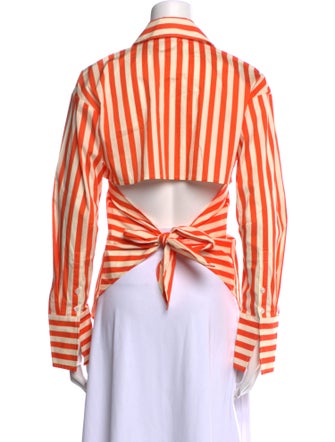 Simon Miller Striped Long Sleeve Button-Up Top