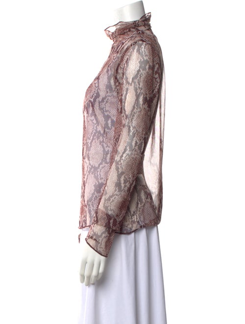 Simon Miller Animal Print Mock Neck Blouse