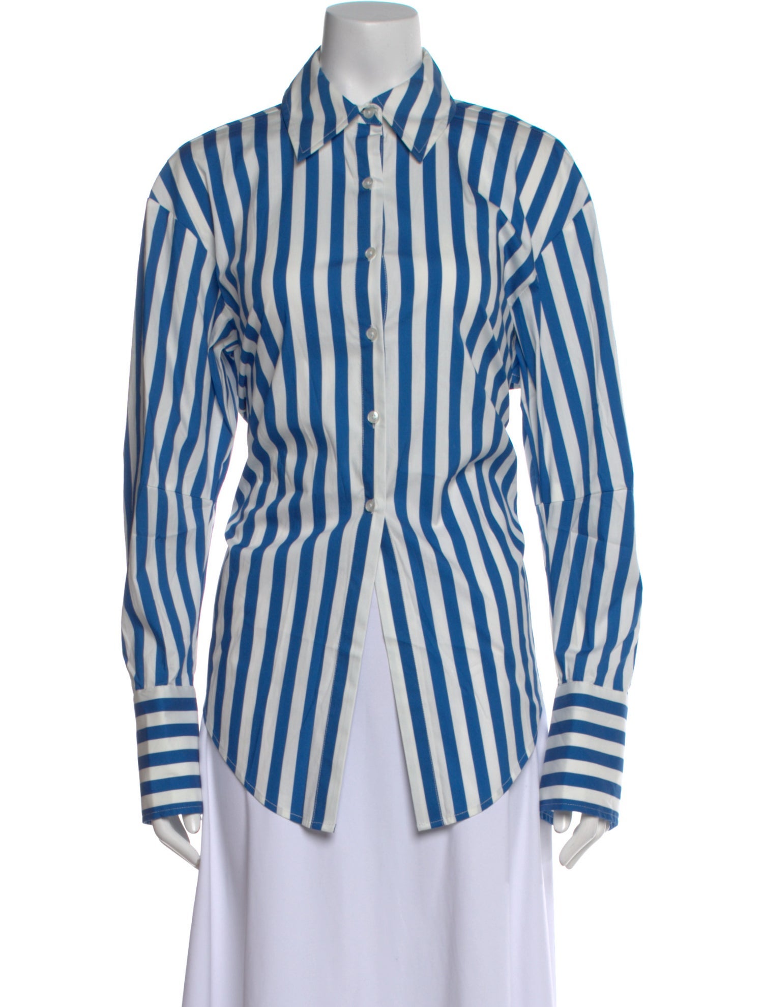 Simon Miller Striped Long Sleeve Button-Up Top