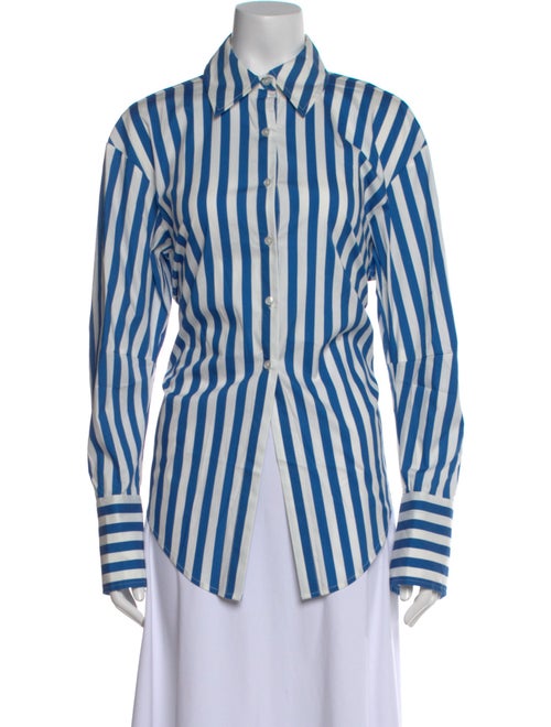 Simon Miller Striped Long Sleeve Button-Up Top