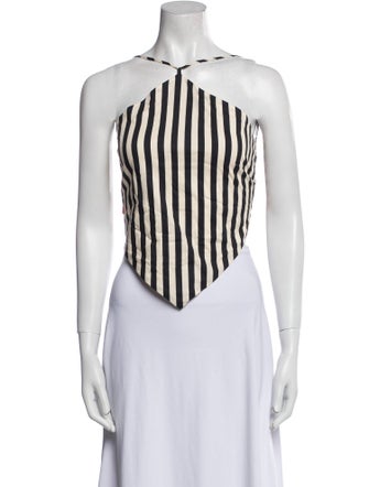 Simon Miller Striped Halterneck Crop Top