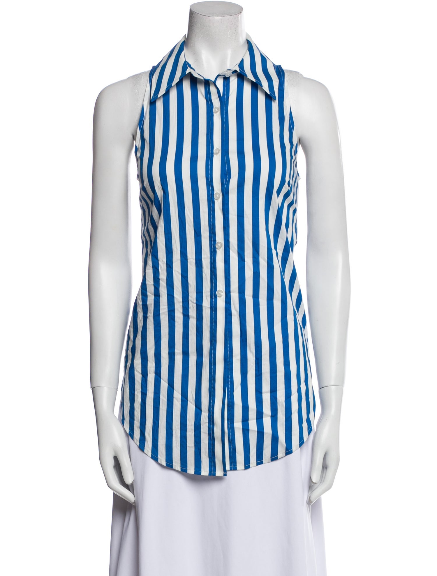 Simon Miller Striped Sleeveless Button-Up Top