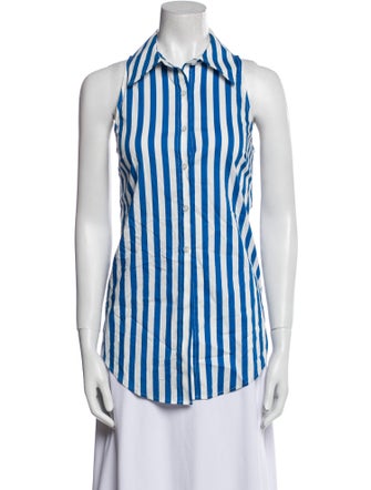 Simon Miller Striped Sleeveless Button-Up Top