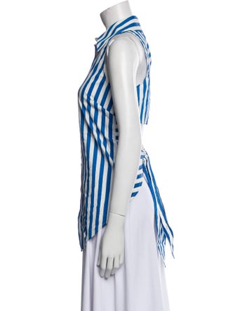 Simon Miller Striped Sleeveless Button-Up Top