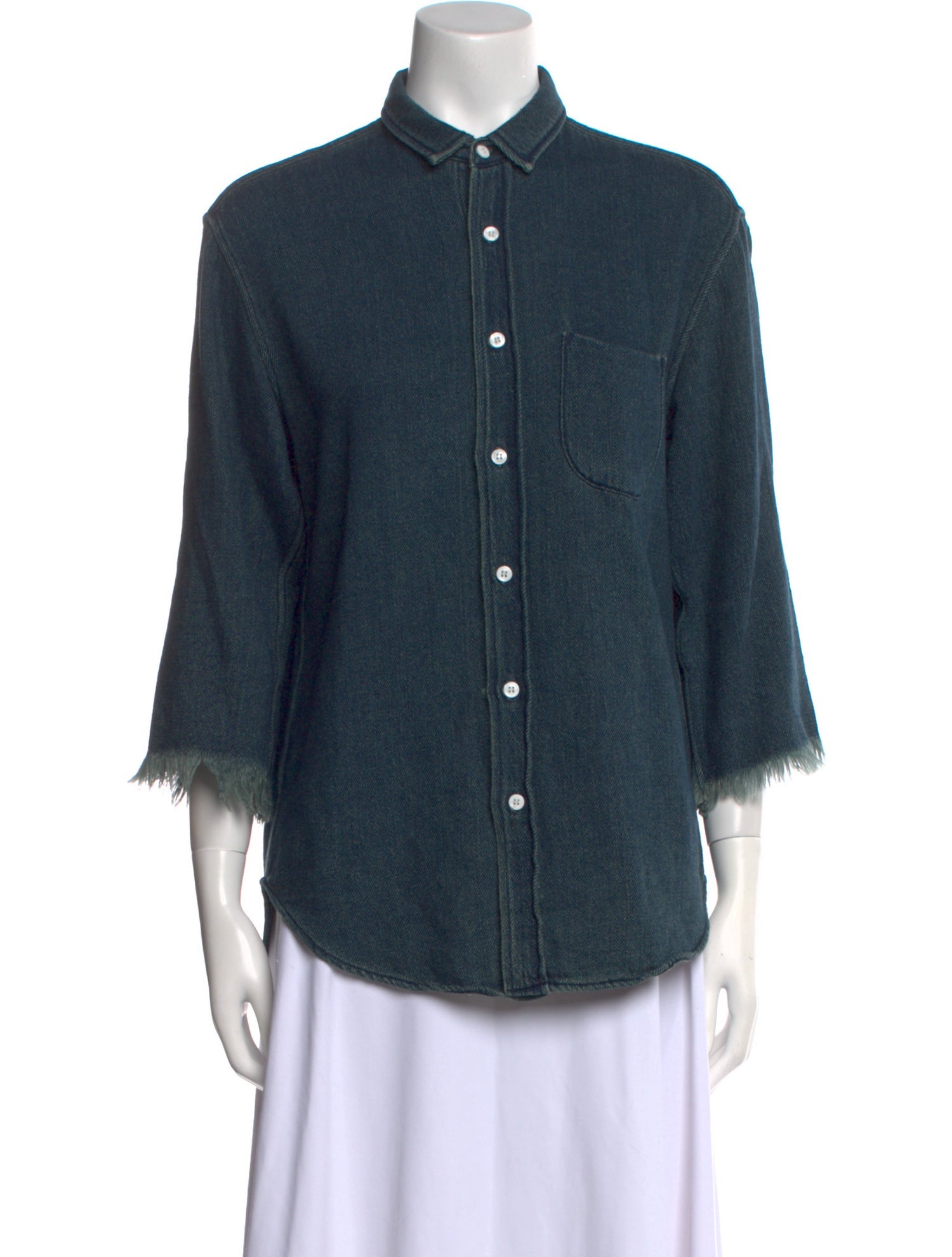 Simon Miller Three-Quarter Sleeve Button-Up Top