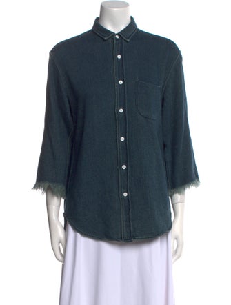 Simon Miller Three-Quarter Sleeve Button-Up Top