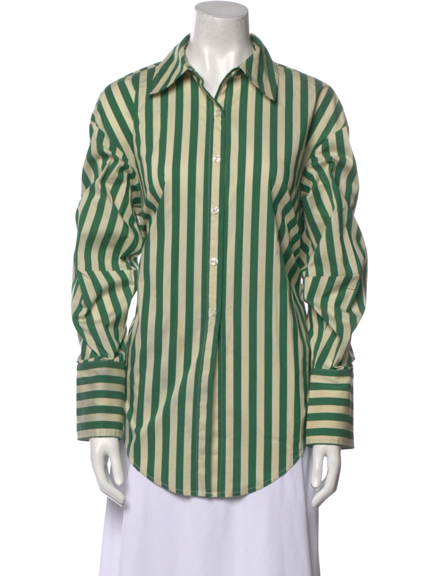 Simon Miller Striped Long Sleeve Button-Up Top