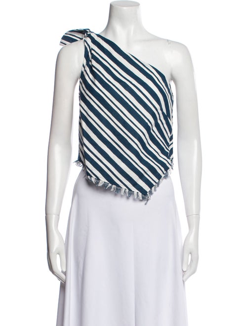 Simon Miller Striped One-Shoulder Crop Top