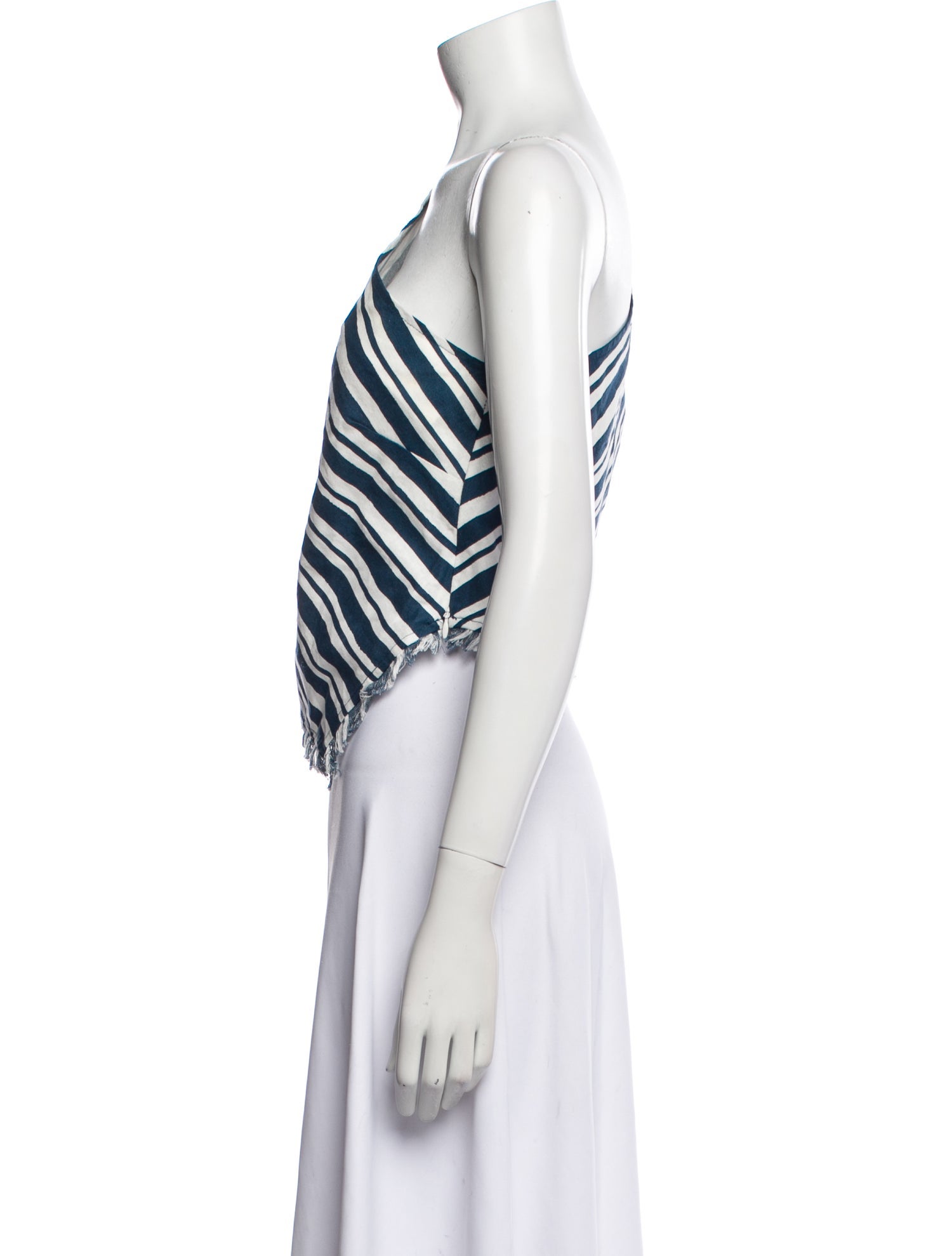 Simon Miller Striped One-Shoulder Crop Top