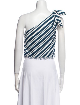 Simon Miller Striped One-Shoulder Crop Top