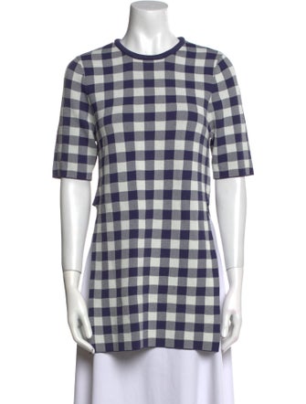 Simon Miller Plaid Print Crew Neck T-Shirt