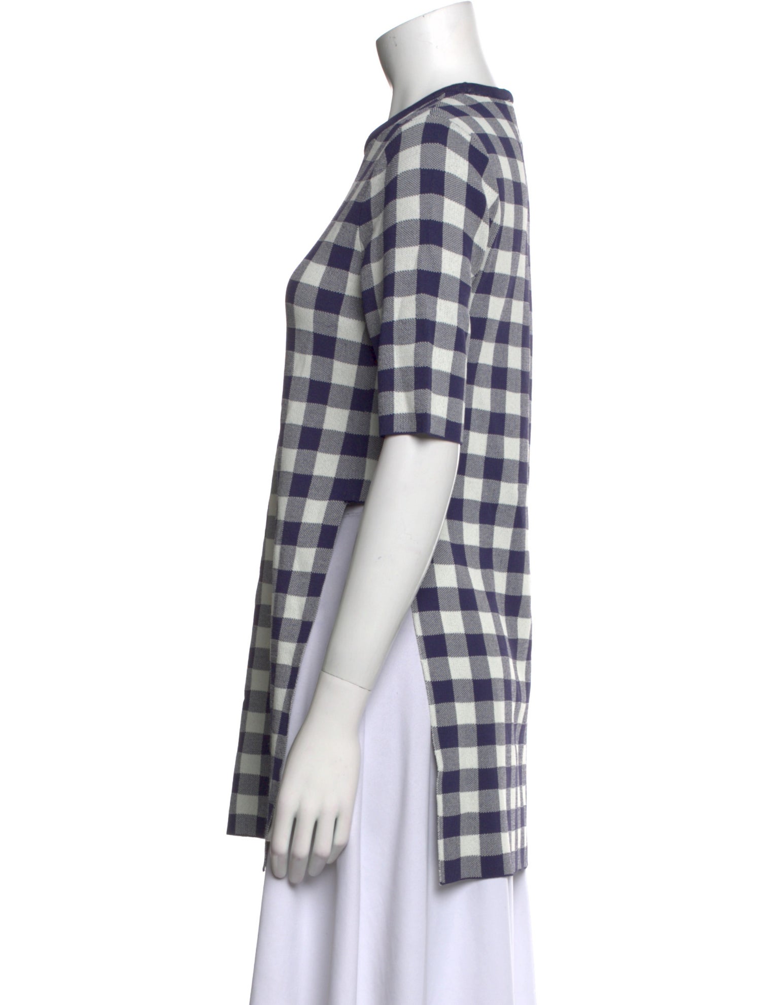 Simon Miller Plaid Print Crew Neck T-Shirt