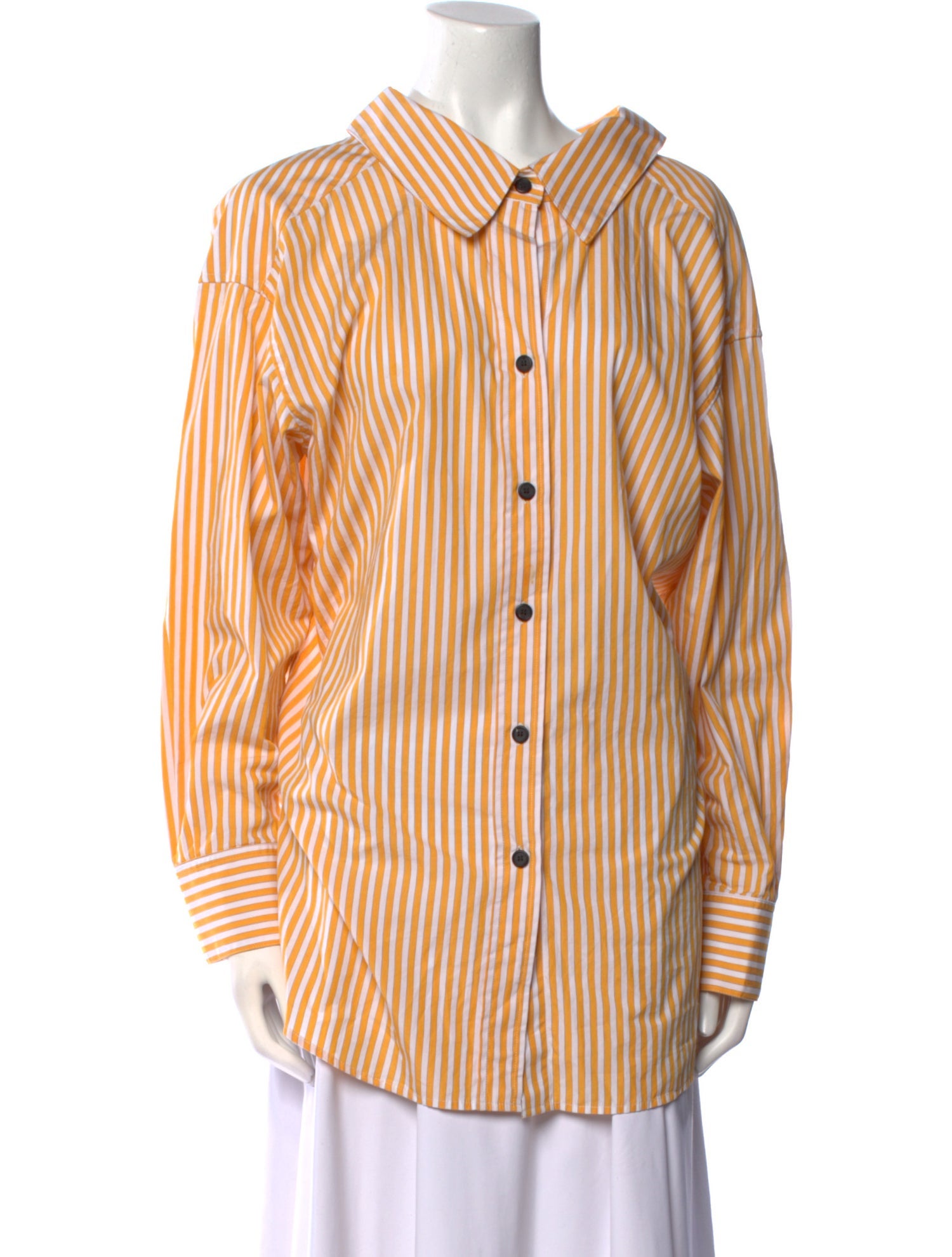 Simon Miller Striped Long Sleeve Button-Up Top