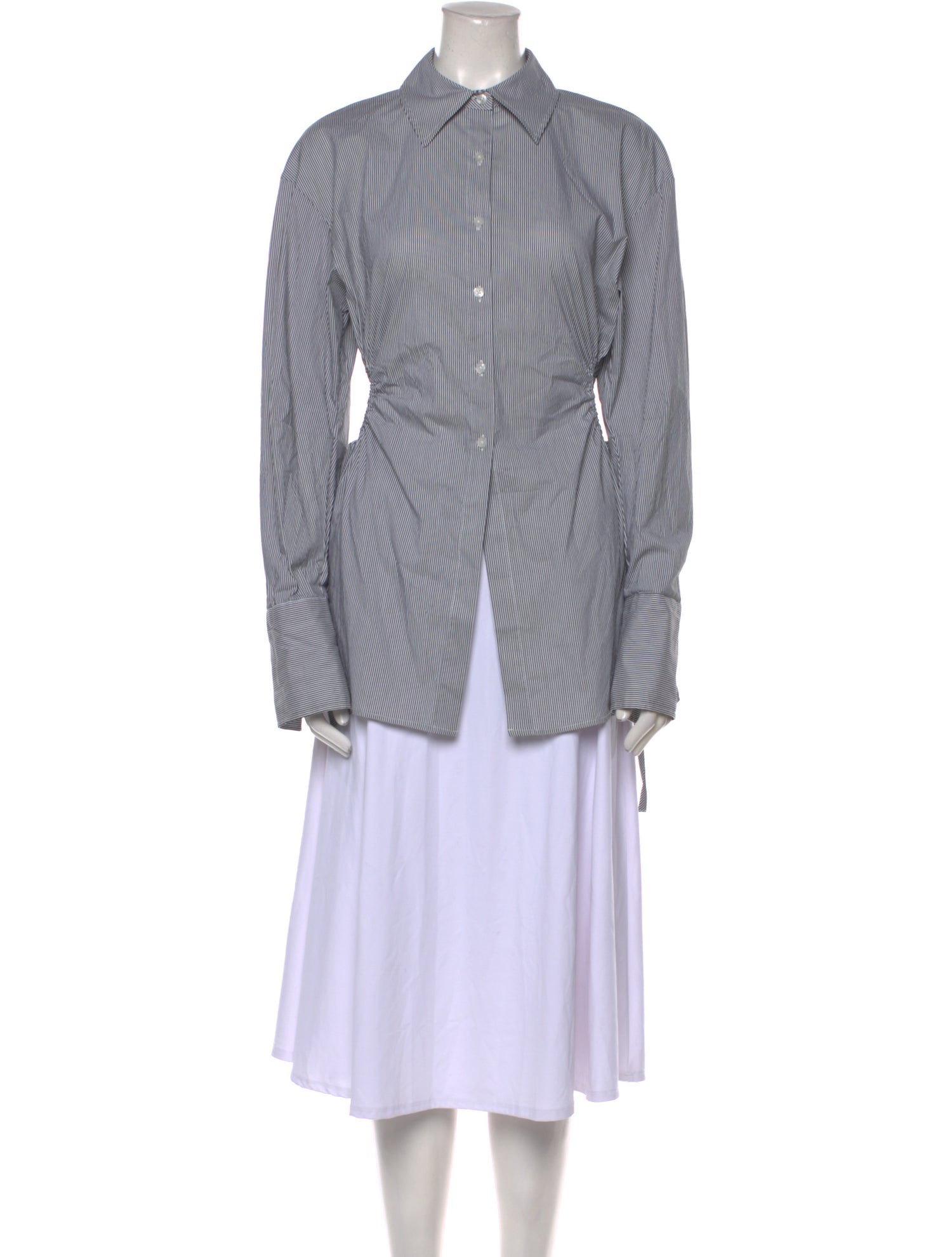 Simon Miller Striped Long Sleeve Button-Up Top