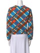 Simon Miller Plaid Print Crew Neck Crop Top