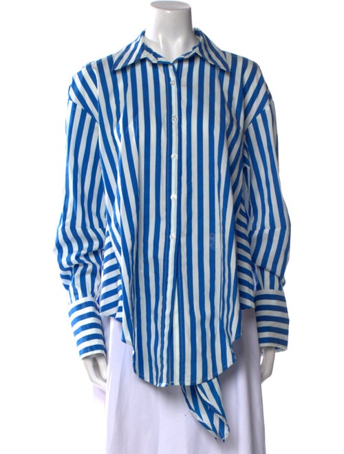 Simon Miller Striped Long Sleeve Button-Up Top