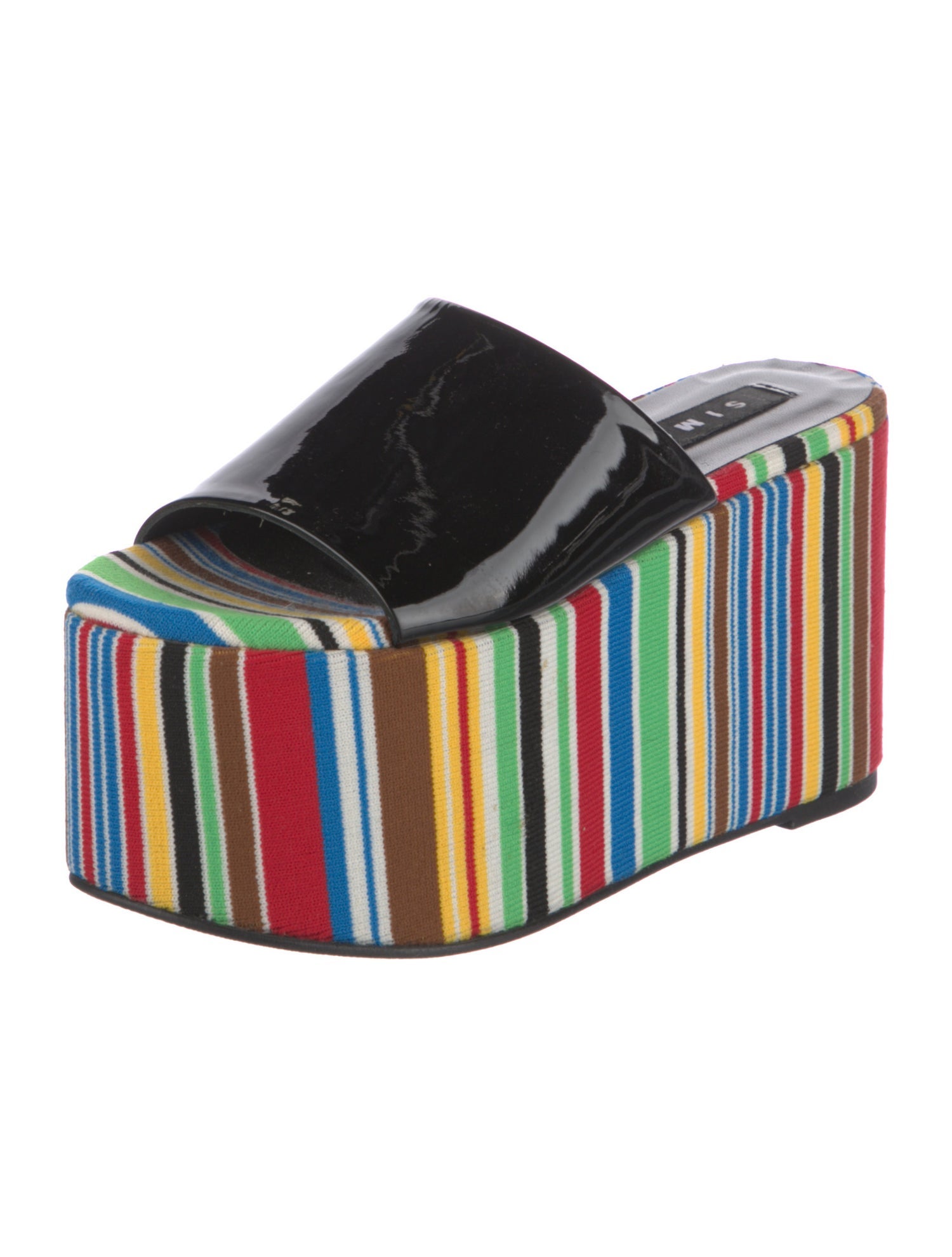 Simon Miller Leather Striped Slides