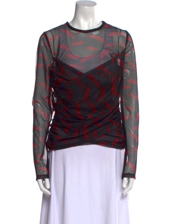 Simon Miller Printed Crew Neck Top