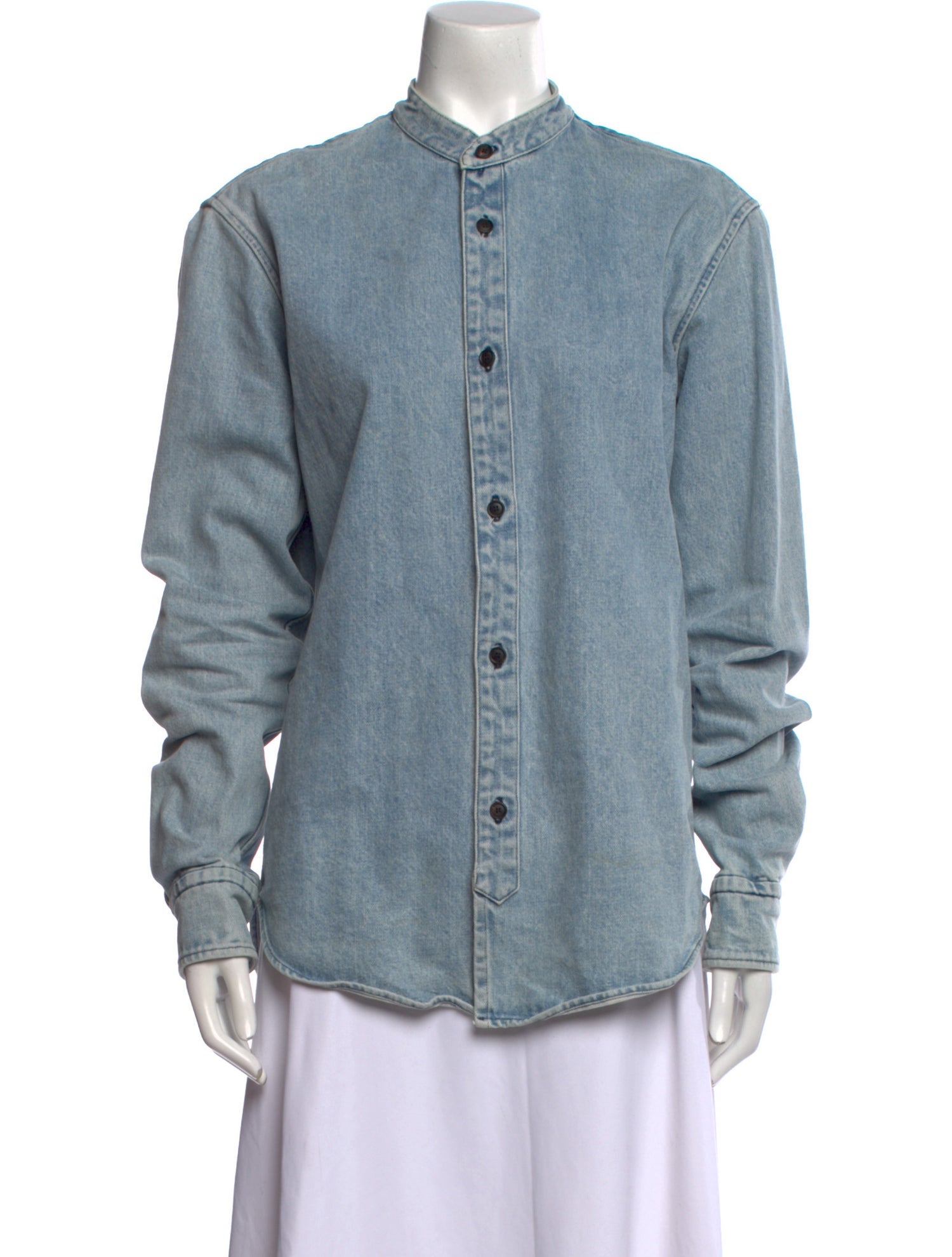 Simon Miller Mock Neck Long Sleeve Button-Up Top