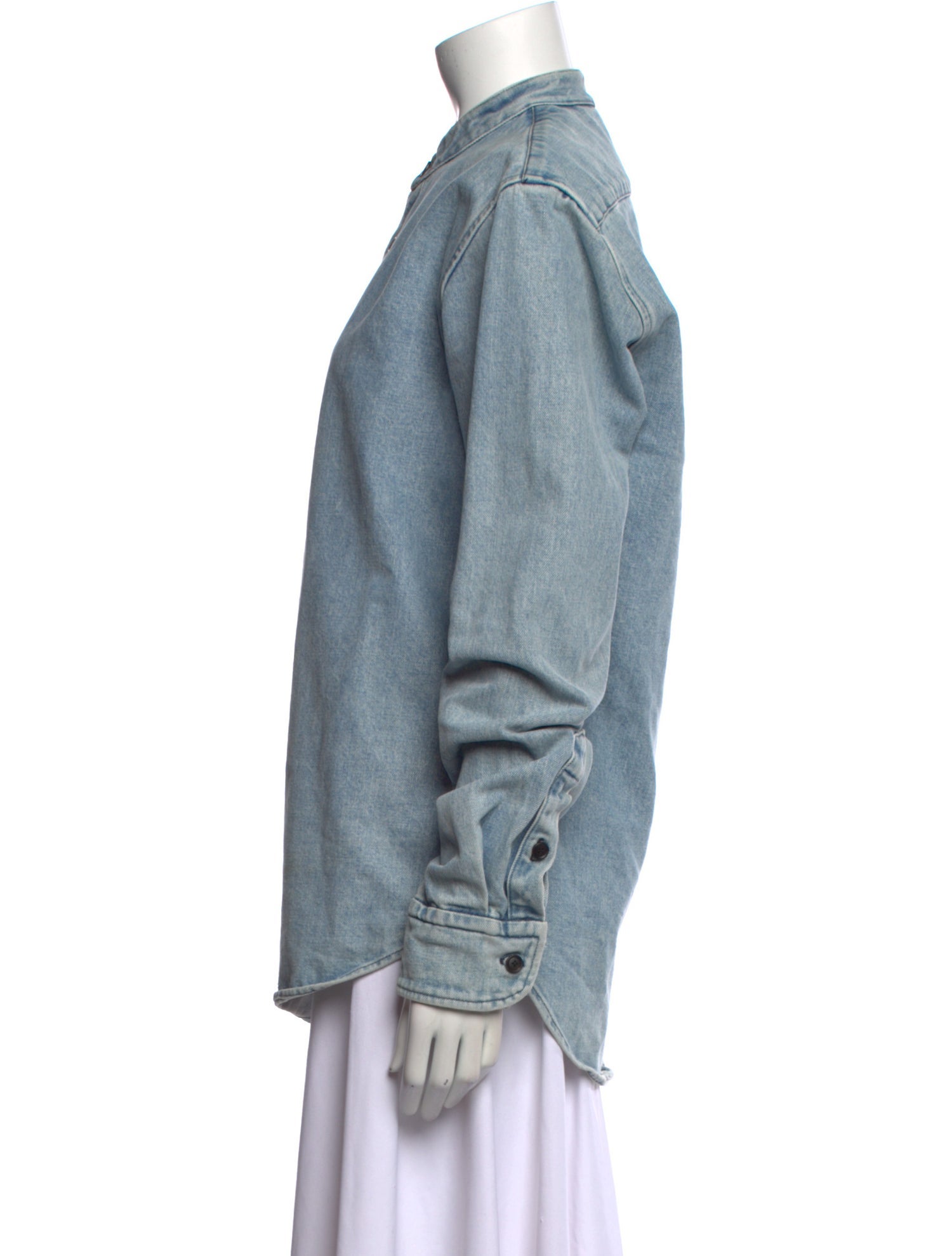 Simon Miller Mock Neck Long Sleeve Button-Up Top