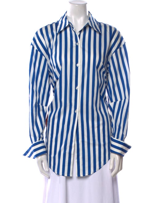 Simon Miller Striped Long Sleeve Button-Up Top