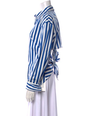 Simon Miller Striped Long Sleeve Button-Up Top