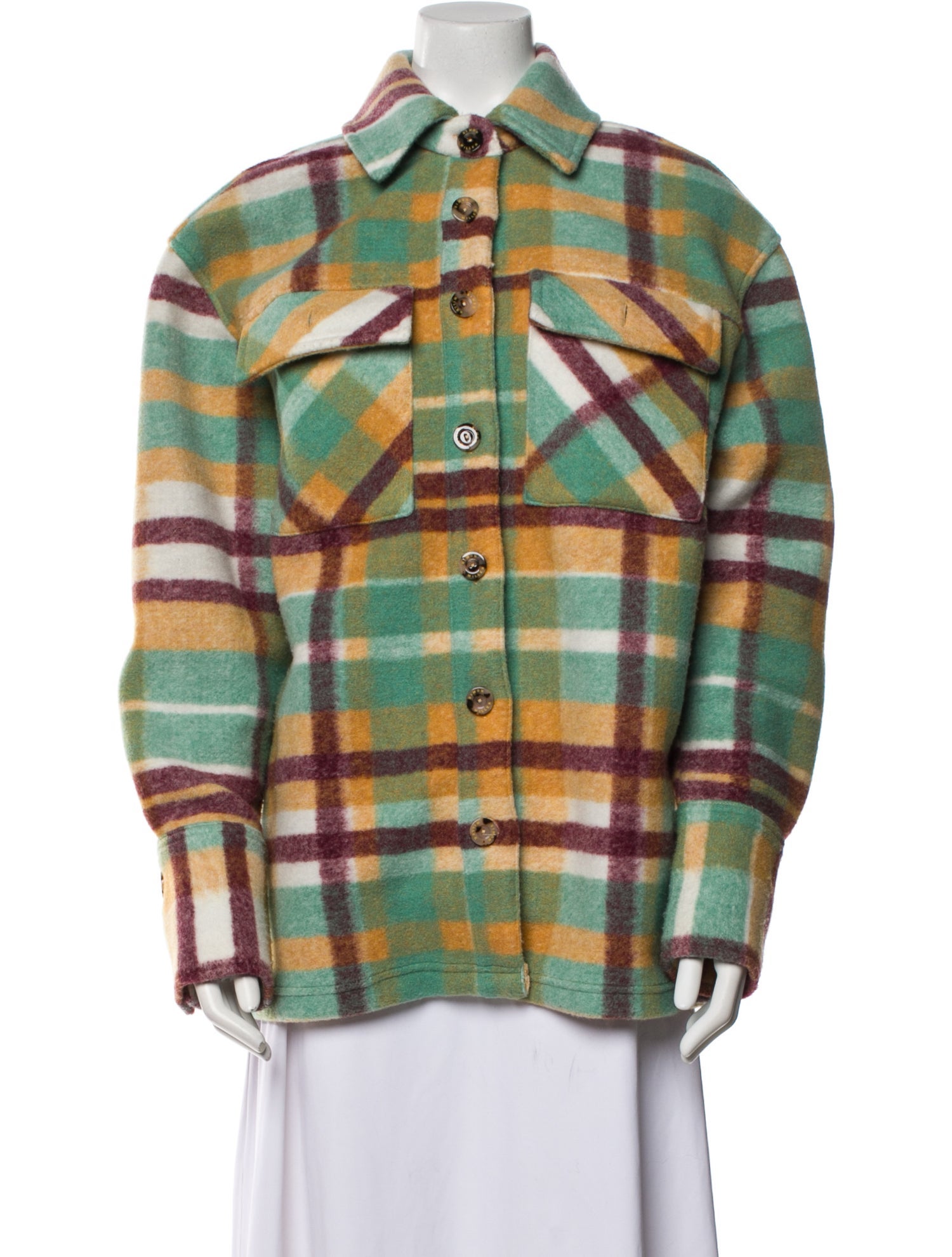 Simon Miller Plaid Print Biker Jacket
