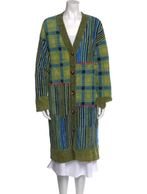 Simon Miller Plaid Print V-Neck Sweater