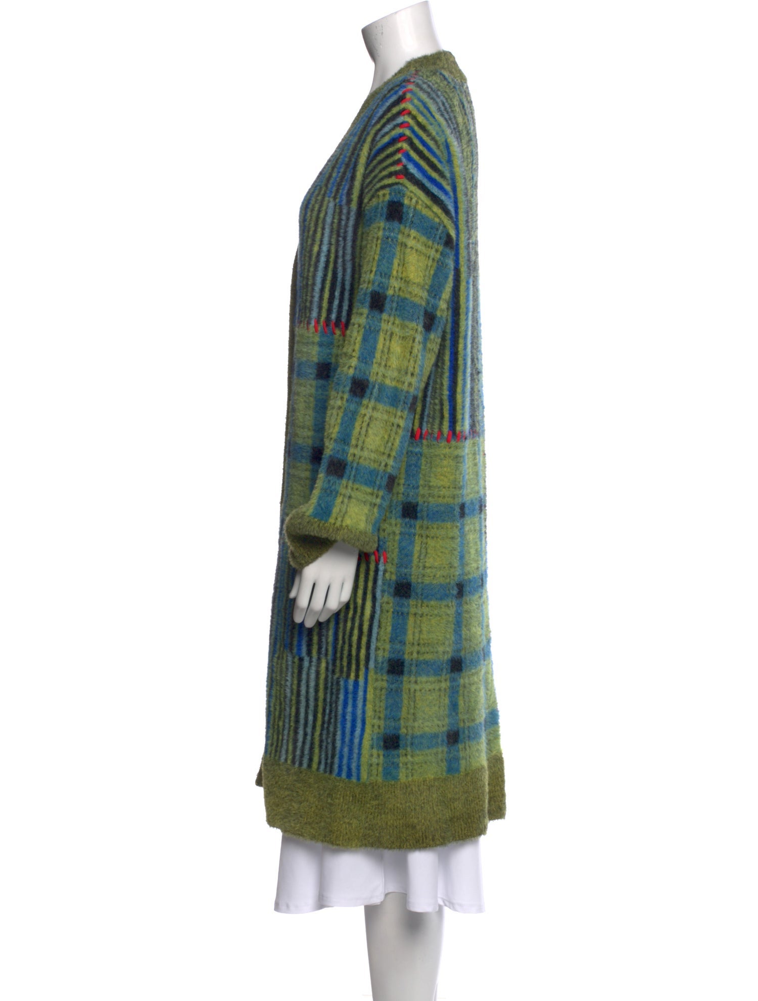 Simon Miller Plaid Print V-Neck Sweater