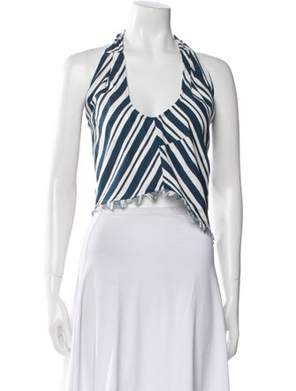 Simon Miller Striped Halterneck Crop Top