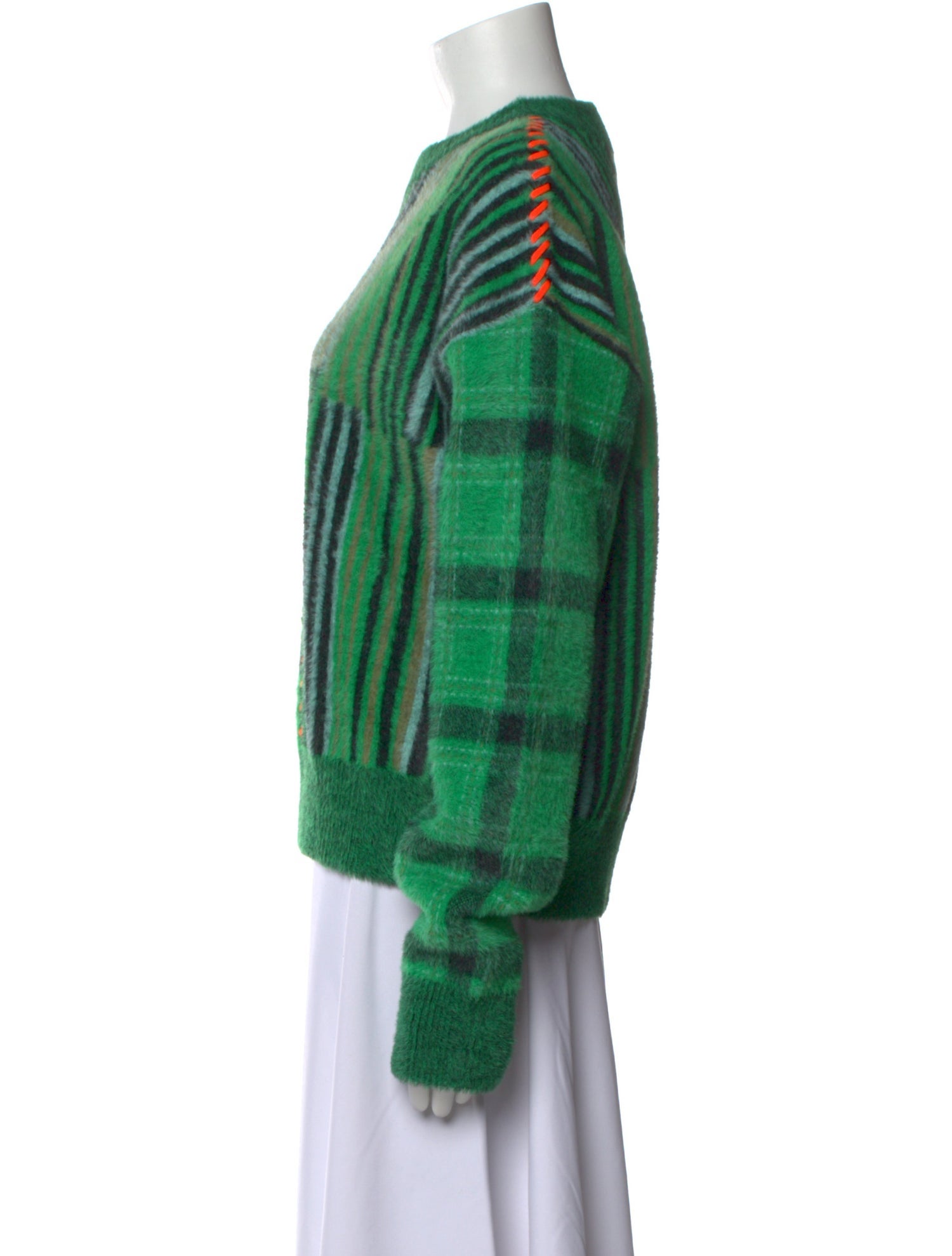 Simon Miller Plaid Print Crew Neck Sweater